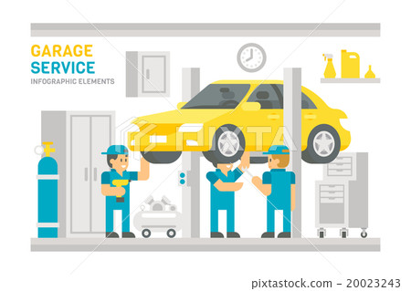 Flat design garage service infographic Flat design garage service infographic 20023243