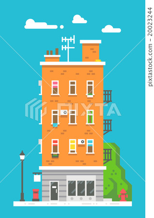 Flat design european colorful apartment 20023244