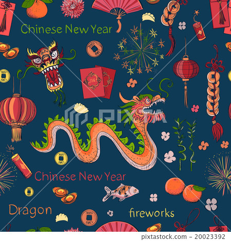 Seamless Chinese New Year pattern 20023392