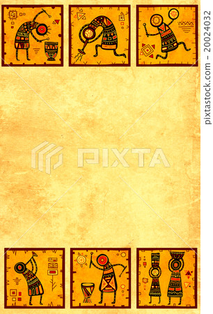 Grunge background with African ethnic patterns Grunge background with African ethnic patterns 20024032
