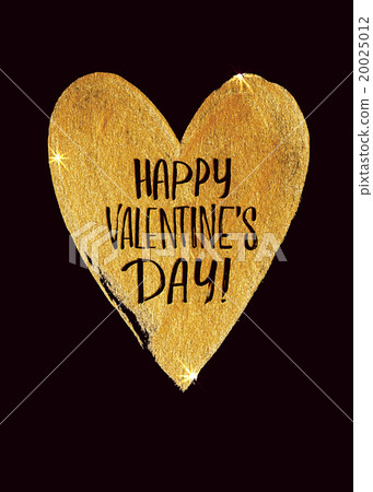Happy Valentines Day Golden heart with Happy Valentines Day Golden heart with 20025012