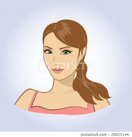 vector face portrait of beautiful young woman. 20025144