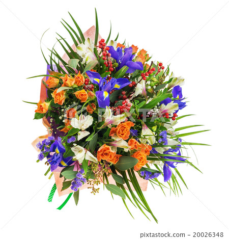 Bouquet of nerine, iris, alstroemeria, roses  20026348