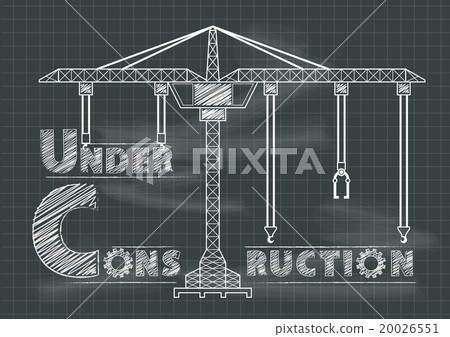 Under Construction sign crane gears and cogs  20026551