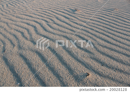 A wave trace that remained on the sandy beach of the Caribbean in the morning 20028128