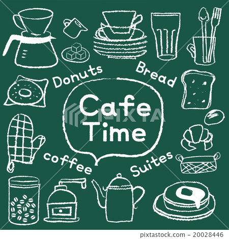 A cafe goods set like the one drawn with chalk A cafe goods set like the one drawn with chalk 20028446