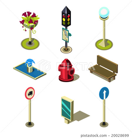 Flat 3d Isometric High Quality City Street Urban 20028699