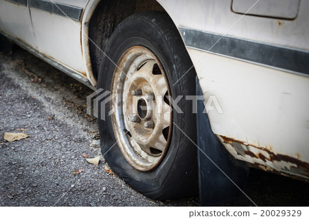 .Close up Flat tire .Close up Flat tire 20029329