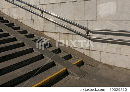 Old stairway with handrail. Old stairway with handrail. 20029810