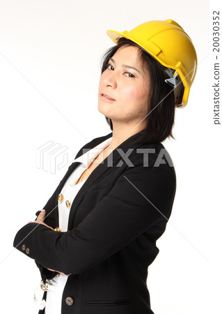 Engineer woman in yellow Hat 20030352