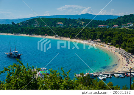 Koukounaries beach, natural reserve pin, Greece 20031182
