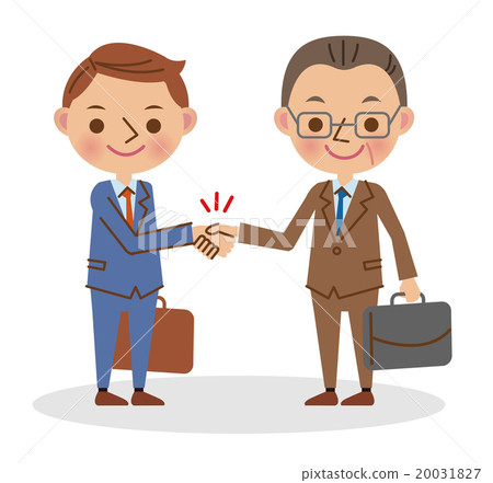 握手的商人（年輕人和中年男子） 20031827