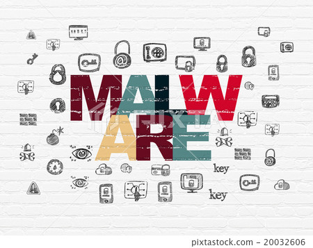 Privacy concept: Malware on wall background Privacy concept: Malware on wall background 20032606