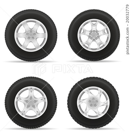 set icons car wheel tire from the disk vector 20032779