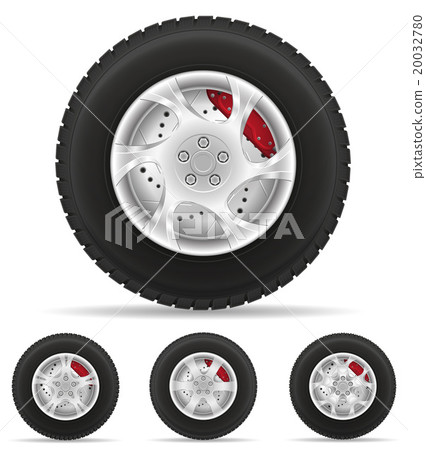 set icons car wheel tire from the disk vector 20032780