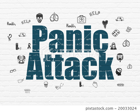 Medicine concept: Panic Attack on wall background Medicine concept: Panic Attack on wall background 20033024