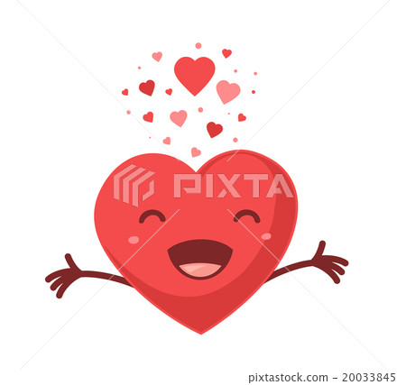Vector illustration of red smiling heart  20033845