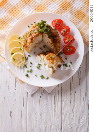 baked cauliflower and fresh tomatoes baked cauliflower and fresh tomatoes 20034052
