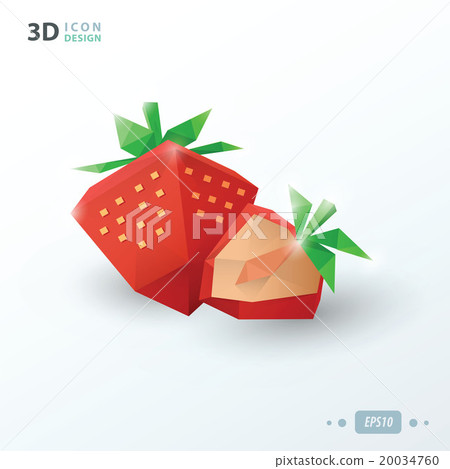 3d strawberries paper style 3d strawberries paper style 20034760