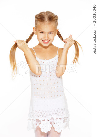 Funny little girl with pigtails Funny little girl with pigtails 20036040