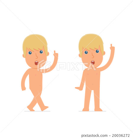 Intelligent And Clever Character Naked Man Stock Illustration Pixta