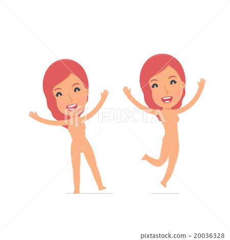Laughing and Joyful Character Naked Female Laughing and Joyful Character Naked Female 20036328