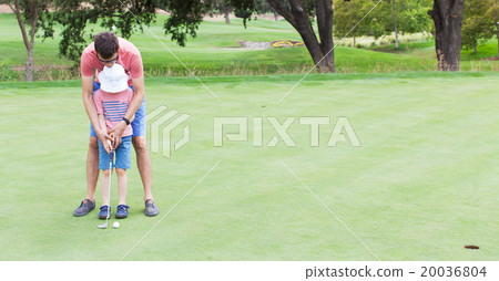 family playing golf family playing golf 20036804