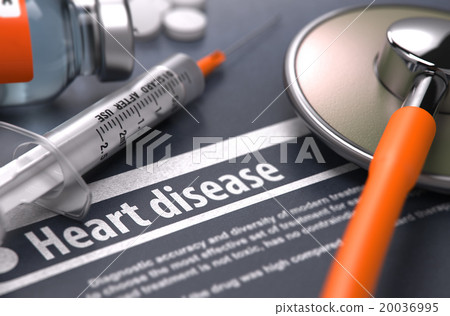 Heart disease - Printed Diagnosis on Grey 20036995