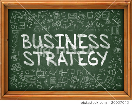 Green Chalkboard with Hand Drawn Business Strategy Green Chalkboard with Hand Drawn Business Strategy 20037043