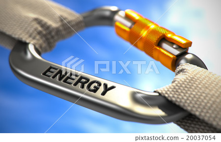 Chrome Carabiner Hook with Text Energy. 20037054