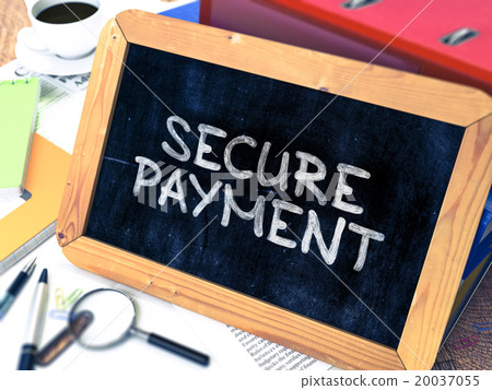 Secure Payment Concept Hand Drawn on Chalkboard. 20037055