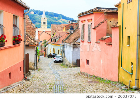 Medieval street view in Sighisoara 20037073