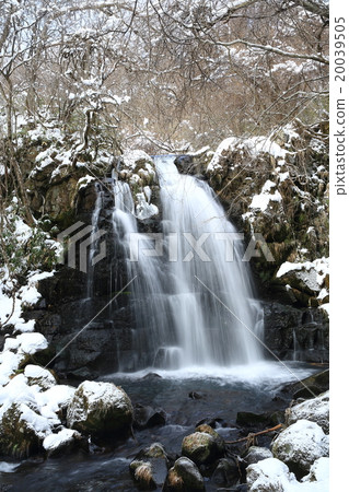 Winter's river waterfall one waterfall 20039505