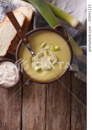 vichyssoise soup close-up on the table 20041115