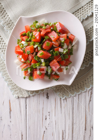 Hawaiian lomi lomi salad close-up on the table Hawaiian lomi lomi salad close-up on the table 20041129