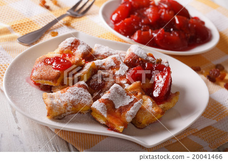 Austrian omelette Kaiserschmarrn with plum sauce Austrian omelette Kaiserschmarrn with plum sauce 20041466