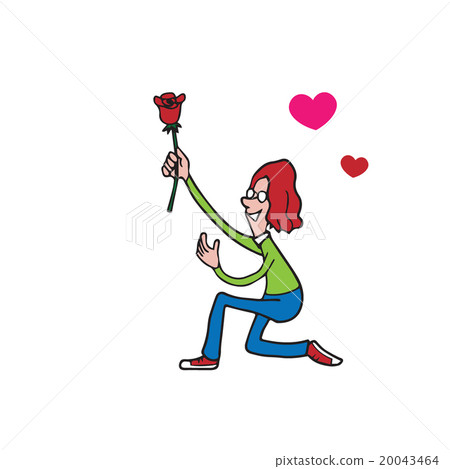 People man rose love long hair 20043464