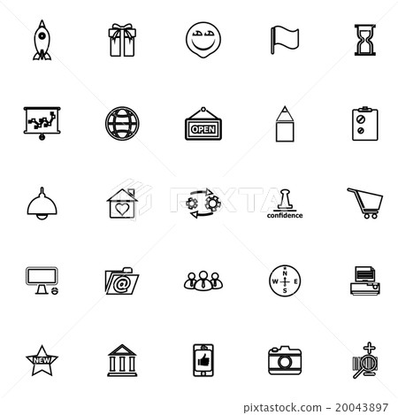 Business start up line icons on white background - Stock Illustration ...