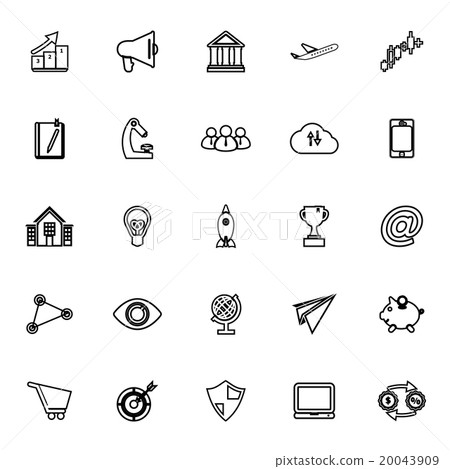 Startup business line icons on white background - Stock Illustration ...