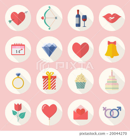 Valentine's Day Flat Icon Set 20044270