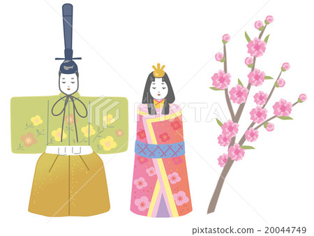 站立玩偶桃子的Hina玩偶開花例證 站立玩偶桃子的Hina玩偶開花例證 20044749