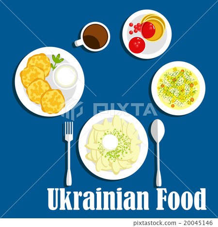 Fresh ukrainian cuisine vegetables and drink 20045146