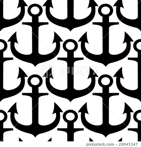 Black and white anchors seamless pattern Black and white anchors seamless pattern 20045147