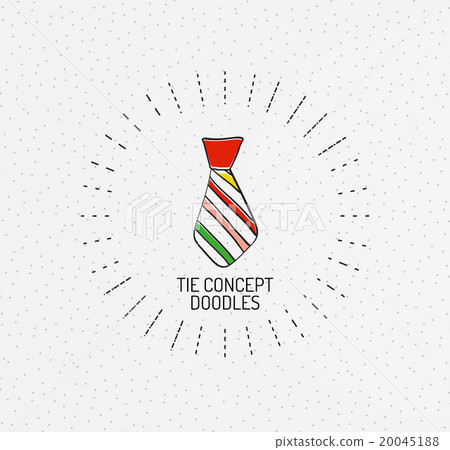 Tie concept.Vector multicolored hand-drawn doodles 20045188