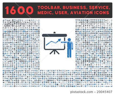 Project Presentation Icon With Large Pictogram Collection Project Presentation Icon With Large Pictogram Collection 20045407