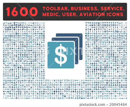Finances Icon With Large Pictogram Collection 20045484