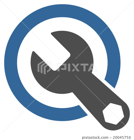 Rounded Wrench Flat Icon 20045758