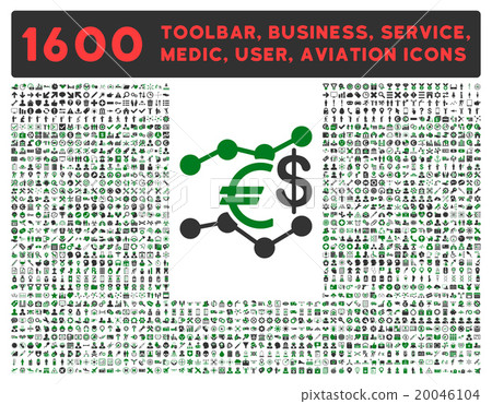 Currency Trends Icon With Large Pictogram Collection 20046104