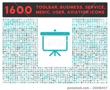 Projection Icon With Large Pictogram Collection 20046457