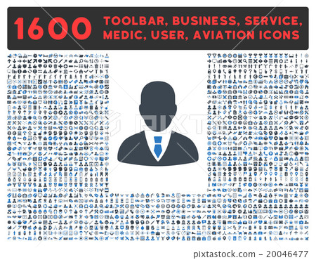 Manager Icon With Large Pictogram Collection 20046477